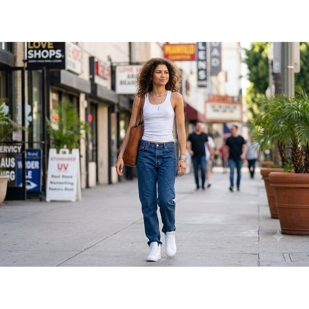 Brandy Melville Tank Top OS White Ribbed Minimalist Y2K Casual Basic